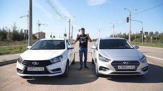 Lada Vesta против Hyundai Solaris. Anton Avtoman.