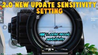 New 2.0 update sensitivity setting for pubg || 100% zero recoil sensitivity setting for pubg || bgmi