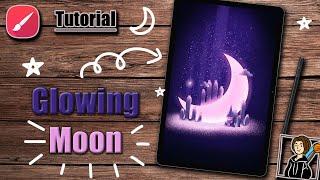 Glowing Moon | for Beginners | full tutorial | Infinite Painter