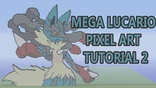 Minecraft Mega Lucario Pixel Art Tutorial Part 2 (Pokemon)