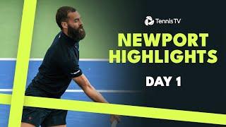 Opelka Returns To Action; Paire & Cressy Feature | Newport 2024 Day 1 Highlights