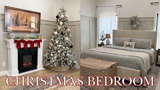 CHRISTMAS BEDROOM DECORATE WITH ME | new bedding, bathroom styling, & more!