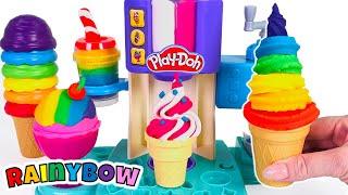 Creating Rainbow Treats with a Play Doh Ice Cream Machine