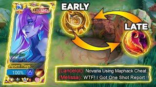 NOVARIA NEW ONE SHOT BUILD NEW BROKEN FIRST ITEM FOR EARLY AND LATE GAME DAMAGE HACK | MLBB