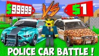 What to CHOOSE ? DIAMOND vs DIRT POLICE CAR in Minecraft ! I BECOME A POLICEMAN !