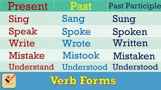 Verb Forms in English : 270+ most important forms of verbs | Present-Past-Past Participle | [Part-2]