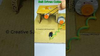 Belt Driven Cutter • Dc Motor | #dcmotor #tech #youtubeshorts #dcmotorproject