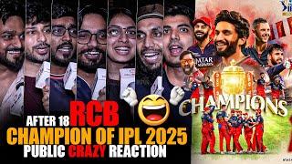 RCB बना IPL 2025 का Champion | Public CRAZY Reaction | Virat Kohli रो पड़े Studiam पर