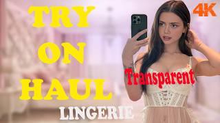 Try-on Haul 4K See through Transparent REAL Lingerie NoBra  No Panties 2024