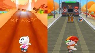 4X Fast Talking Tom And Friends Talking Angela VS Skater Angela Android iOS Gameplay