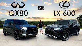 LARGE LUXURY SMACKDOWN! -- 2025 Infiniti QX80 vs. Lexus LX 600: Comparison