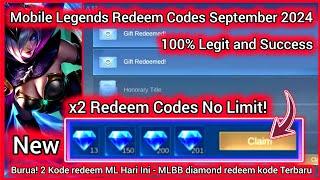 x2 Mobile Legends Redeem Codes No Limit September 18 2024 - MLBB diamond redeem code 100% Success