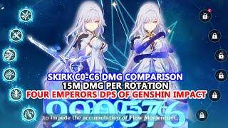 Skirk C0-C6 DMG Comparison : 15M DMG Per Rotation | Four Emperors DPS of Genshin Impact