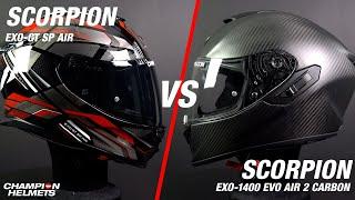 Scorpion EXO-GT SP Air VS Scorpion EXO-1400 EVO 2 Carbon Air - ChampionHelmets.com