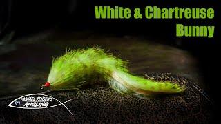 White & Chartreuse Bunny - Pike musky bass trout predator fly tying tutorial