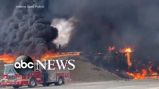 Indianapolis highway crash inferno | WNT
