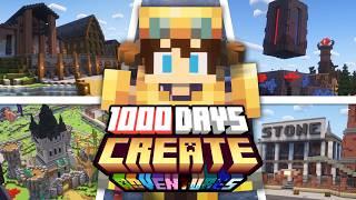 1000 days FULL MOVIE | Minecraft Create & Alex's Caves