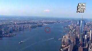 Mysterious orb zooming past NYC accidentally caught on film by local news chopper