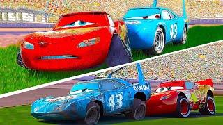 KING DINOCO Crashing At Кemembered Finish Line vs Helps The Lightning McQueen Final Scene Pixar Cars