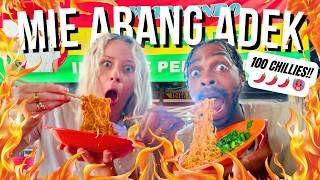 Foreigners Try The SPICEST Noodles In Indonesia  | MIE ABANG ADEK Level 100 ️