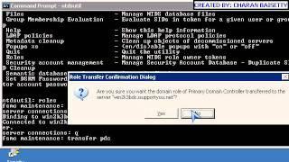 ISUPPORTYOU Video : Seizing AD FSMO Roles using NTDSUtil