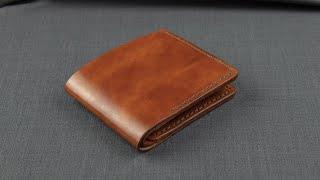 Кошелек из кожи своими руками + выкройка. Простой бифолд / Leather wallet handmade DIY + pattern