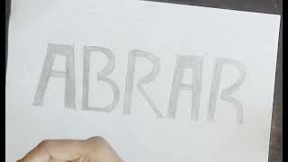 # Abrar name writing in 3D by nabila creations like ,subscribe & comment for your name writing
