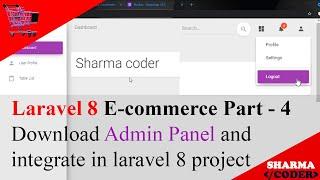 Laravel 8 Admin panel for ecommerce in Laravel | Part-4 Laravel Admin Panel