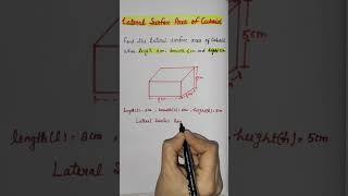 How to find the Lateral surface area of Cuboid #mesuration #maths #mathstricks #shortvideo #shorts