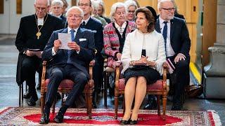 Queen Silvia and King Carl Gustaf at Uppsala Cathedral