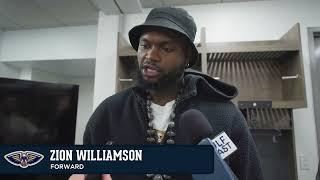 Zion Williamson on team's loss, Trey Murphy III | Pelicans-Celtics Postgame Interview 1/12/25