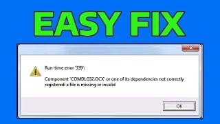 How To Fix COMDLG32.ocx Missing or Invalid Error in Windows (Run-Time Error 339)