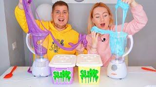 ТАЙНЫЕ КОРОБКИ СЛАЙМ В БЛЕНДЕРЕ ЧЕЛЛЕНДЖ / MYSTERY BOX SLIME IN A BLENDER CHALLENGE // ЛИЗУН СЛАЙМ