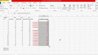 excel, calculate: mean, weighted average, min, max & "auto fill" function (LP1, Q4)