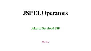 JSP Expression Language Operators