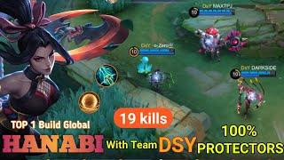 19 kills!! Hanabi With Team DSY - Hanabi Brutal Critical Damage!! Build Top 1 Global Hanabi ~ MLBB