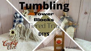 Fall Tumbling Tower Blocks Tired Tray Decor/5 under $5