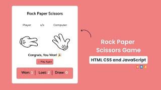 Build a Rock Paper Scissors Game in HTML CSS & JavaScript | Code With Harsh