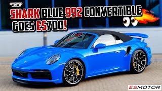 BEAUTIFUL SHARK BLUE 992 CONVERTIBLE GETS AN ES700 UPGRADE!  #esmotoruk #porsche