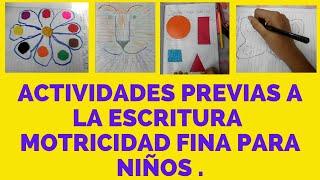 ACTIVIDADES PREVIAS A LA ESCRITURA - MOTRICIDAD FINA - HECHO EN CASA CON AMOR.