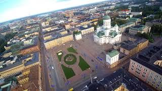 Beautiful Drone View of Central Helsinki