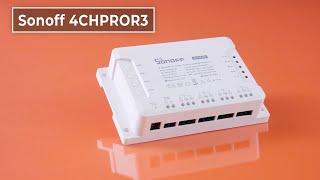 Sonoff 4CHPROR3 — модуль-реле на 4 канала с креплением к DIN-рейке и управлением по Wi-Fi. Умный дом