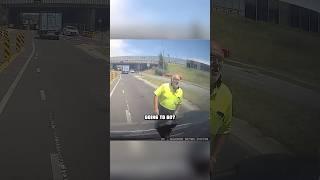 Old man regrets messing with angry trucker