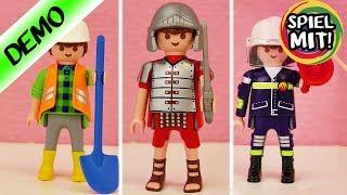 Playmobil Maurer + Römer + Feuerwehrmann 3 in 1 | Figuren auseinander nehmen | Körper tauschen