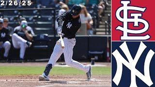 New York Yankees Spring Training Highlights: vs St. Louis Cardinals | 2/26/25