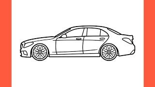 How to draw a MERCEDES C63S W205 AMG easy / drawing Mercedes-Benz c 63 2016 car step by step