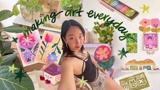 Making Art Everyday For A Week 彡 Studio Vlog