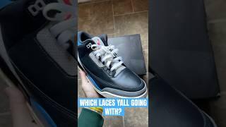 AIR JORDAN 3 ‘RARE AIR’ LACE SWAP! WHICH COLOR DO YOU PREFER? #sneakers #snkrs #airjordan3 #laceswap