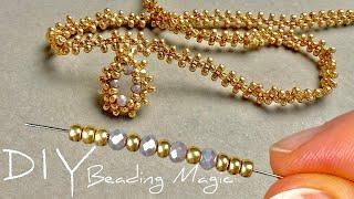 Small Beads Jewelry Making for Beginners: Beaded Necklace Tutorial