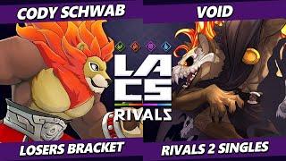 LACS Rivals - Cody Schwab (Zetterburn) Vs. VoiD (Forsburn) Rivals of Aether 2 - RoA2